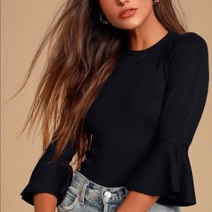 Sweater blouse with bell sleeves